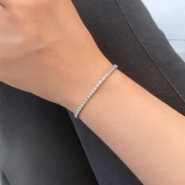 White_Brass_Diamond_Cz_Adjustable_Tennis_Bracelet_For_Women